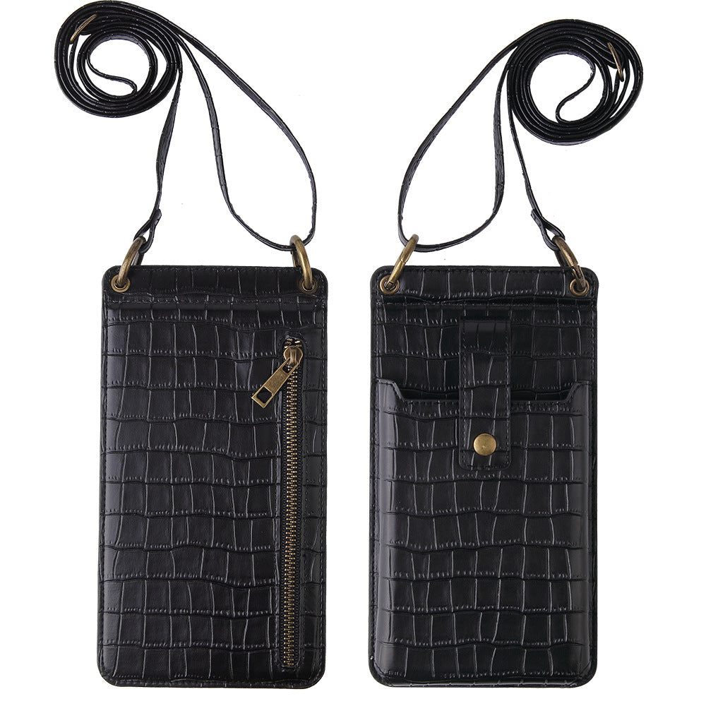 Croc pattern crossbody bag for mobile phone