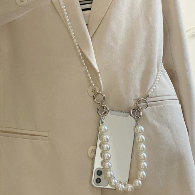 pearl crossbody and bracelet iphone 13 case