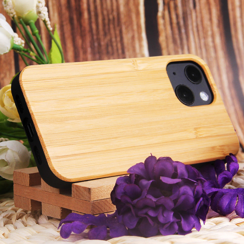 iphone 13 case bamboo light wood wooden