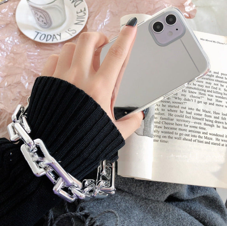 chain bracelet silver iphone 13 mirror case