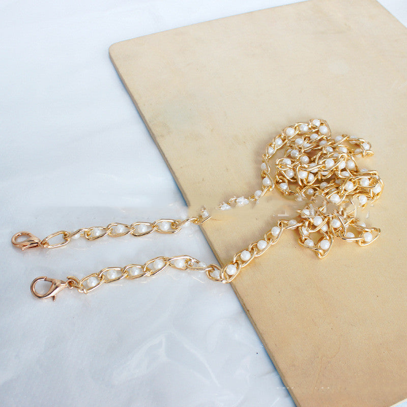 mobile phone bag chain lanyard gold pearl treasures avenue shop 120cm