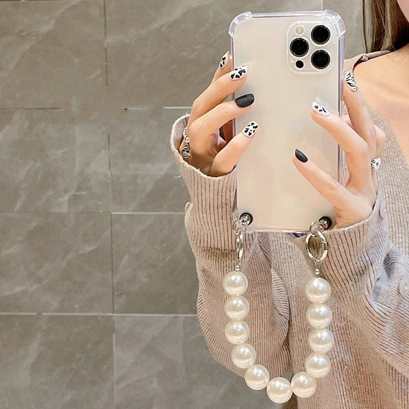 Clear pearl bracelet iphone 13 case