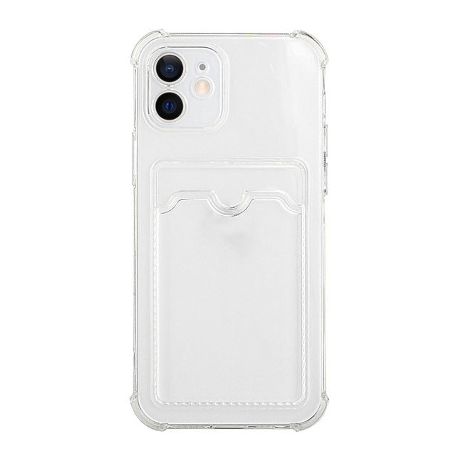 iphone 13 clear white case credit card slot