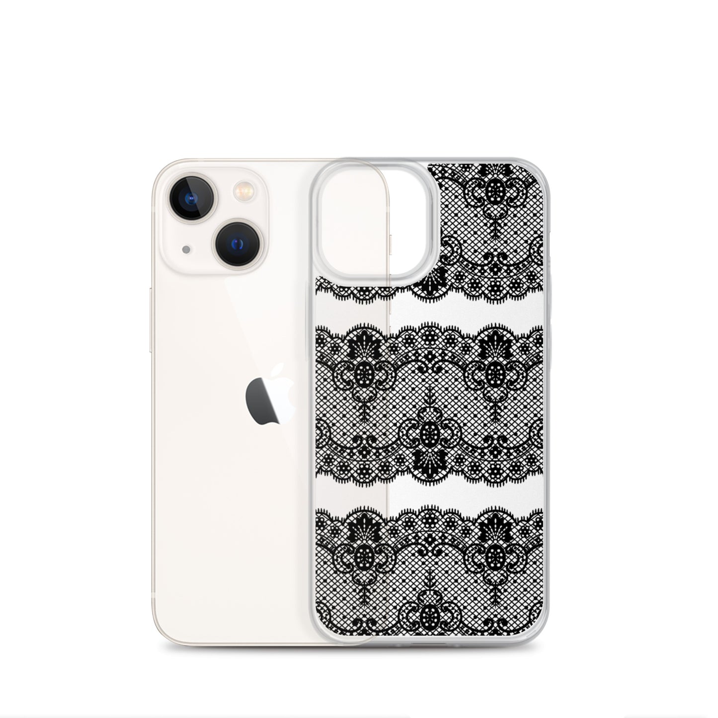 Clear Black Lace iPhone 13 Case