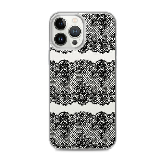 Clear Black Lace iPhone 13 Case